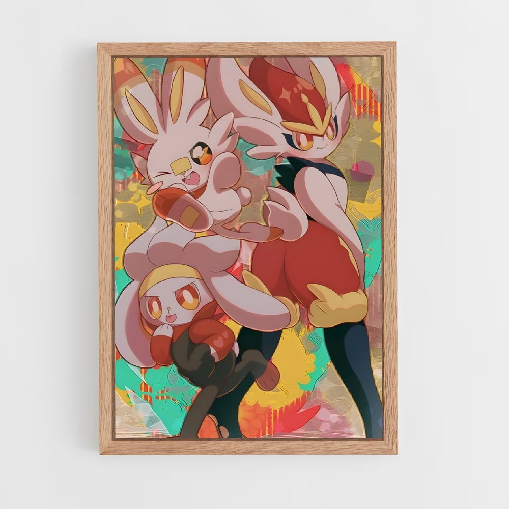 Poster Flamme Énergique – affiche Pokemon (vue 4)