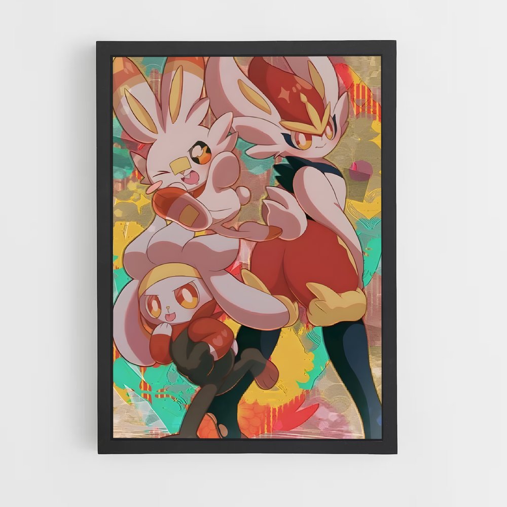 Poster Flamme Énergique – affiche Pokemon (vue 2)