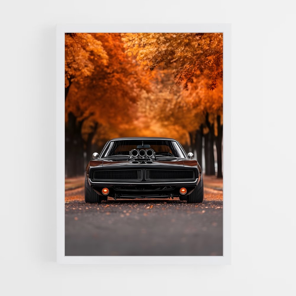 Poster Automne Noir – affiche Voitures Singer (vue 3)