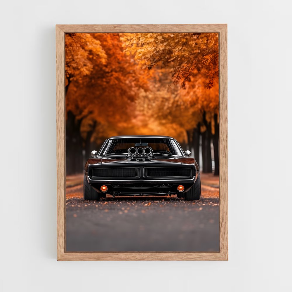 Poster Automne Noir – affiche Voitures Singer (vue 4)