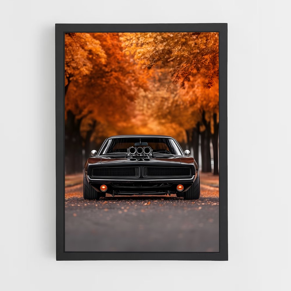 Poster Automne Noir – affiche Voitures Singer (vue 2)