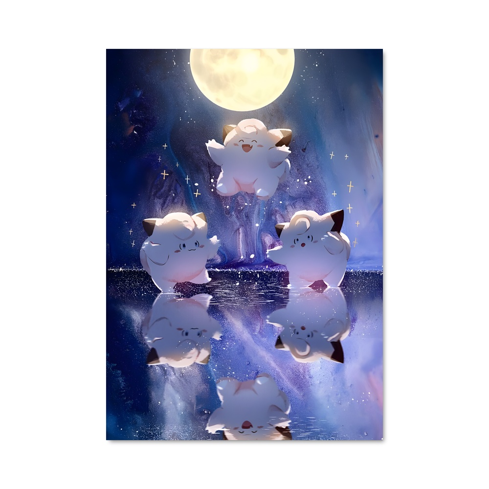 Poster Clefairy au Clair de Lune – affiche Pokemon