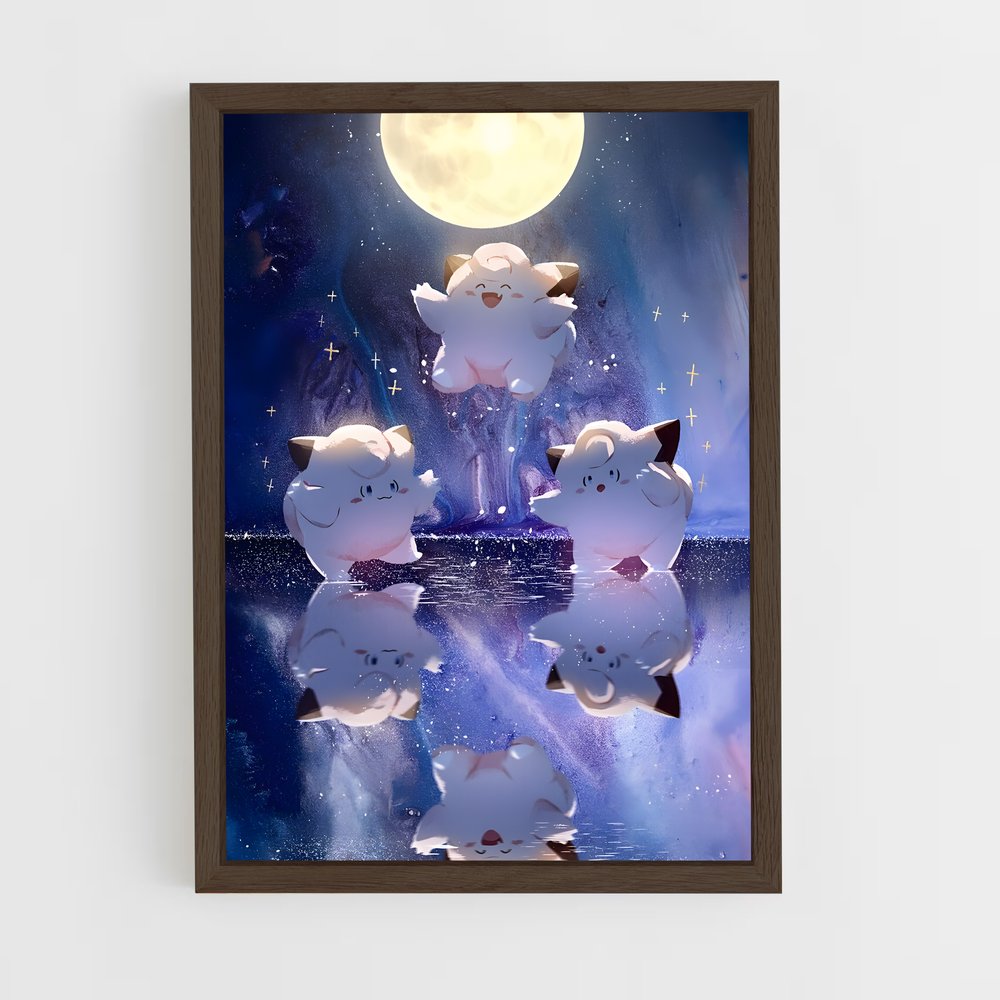Poster Clefairy au Clair de Lune – affiche Pokemon (vue 5)