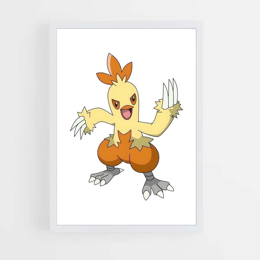 Poster Combusken Joyeux – affiche Pokemon (vue 3)