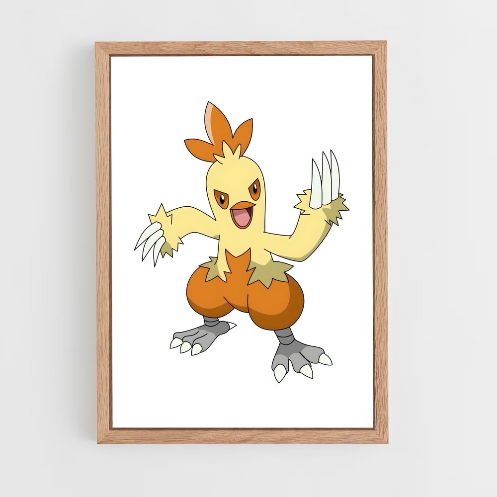 Poster Combusken Joyeux – affiche Pokemon (vue 4)