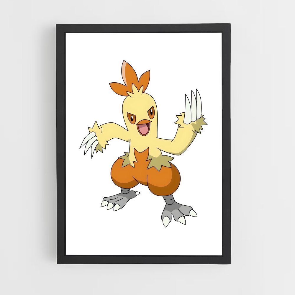 Poster Combusken Joyeux – affiche Pokemon (vue 2)