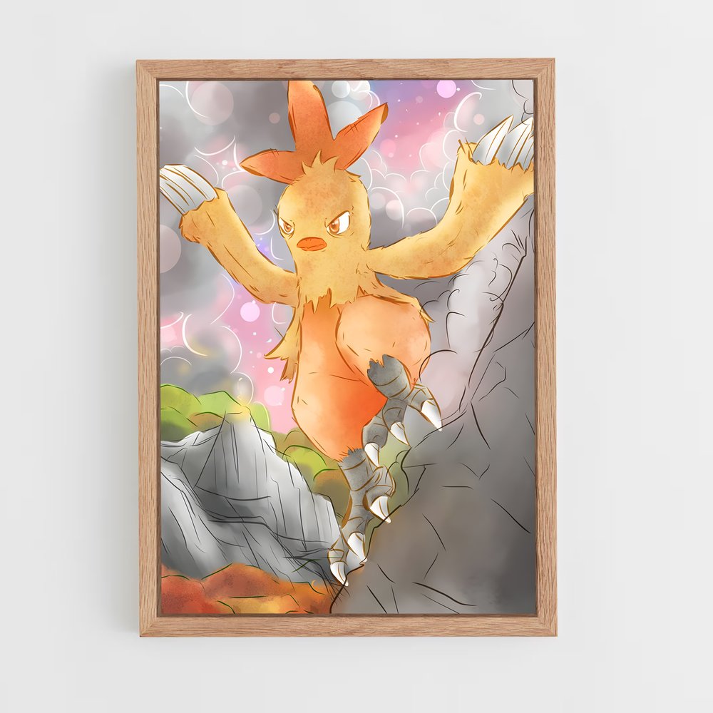 Poster Combusken Évolutif – affiche Pokemon (vue 4)