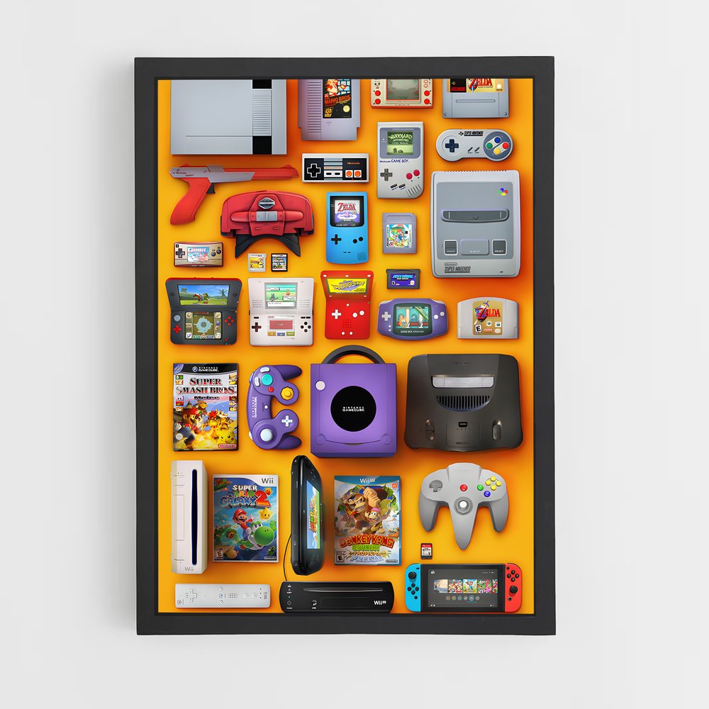 Poster Nintendo Nostalgia – affiche Consoles (vue 2)