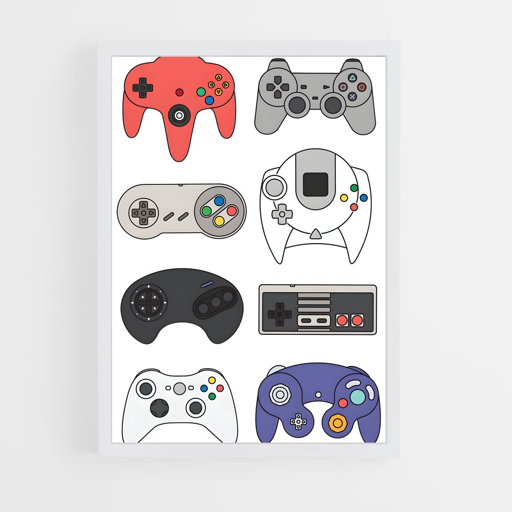 Poster Manette Mania – affiche Consoles (vue 3)