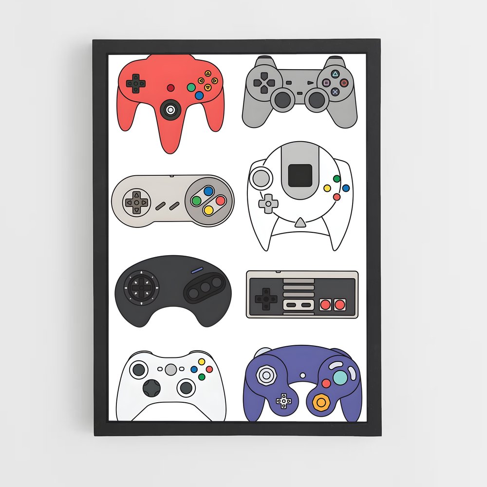 Poster Manette Mania – affiche Consoles (vue 2)