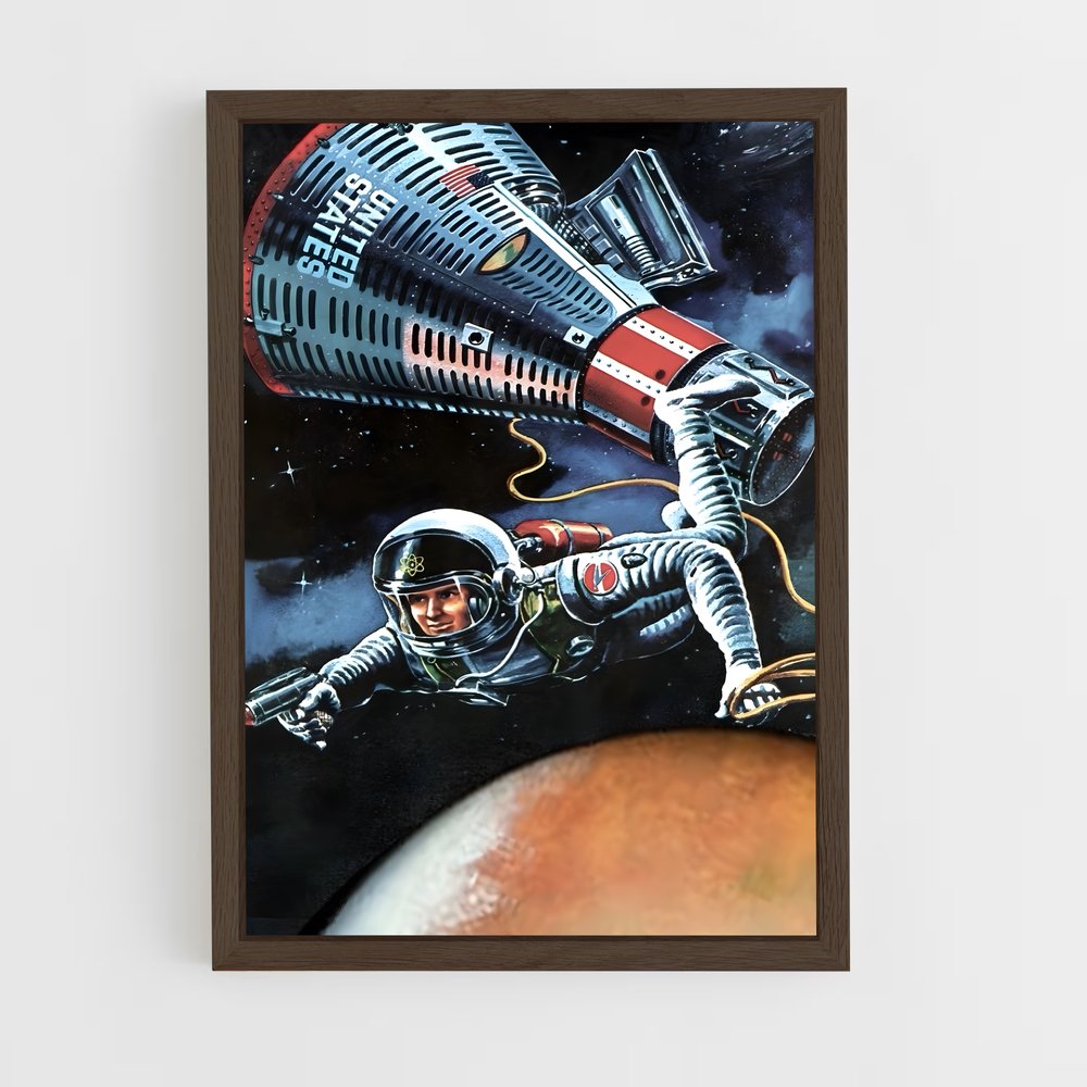 Poster Astronaute Éclatant – affiche Espace rétro (vue 5)