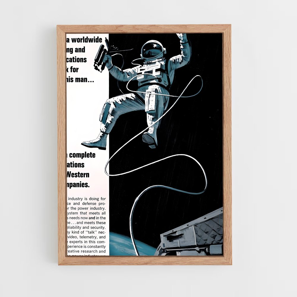 Poster Cosmonaut Éblouissant – affiche Espace rétro (vue 4)