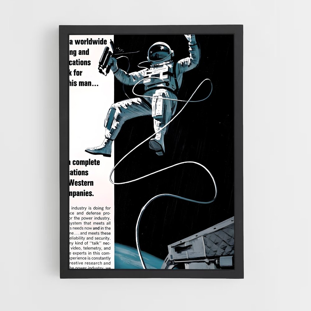 Poster Cosmonaut Éblouissant – affiche Espace rétro (vue 2)