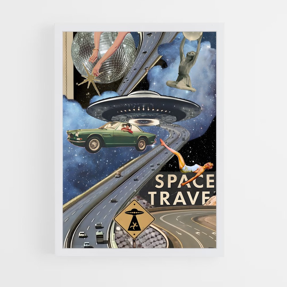 Poster Cosmonaut audacieux – affiche Espace rétro (vue 3)