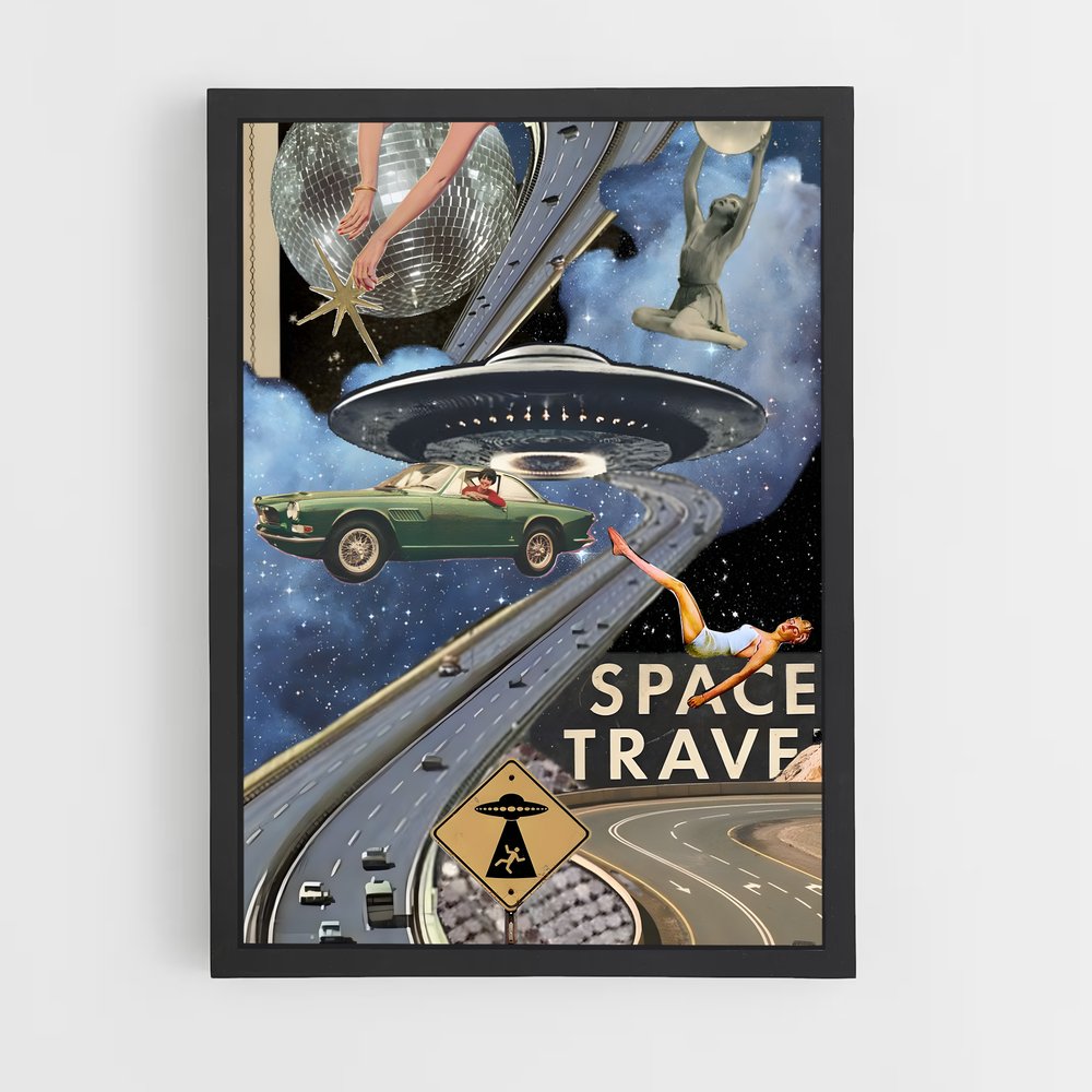 Poster Cosmonaut audacieux – affiche Espace rétro (vue 2)