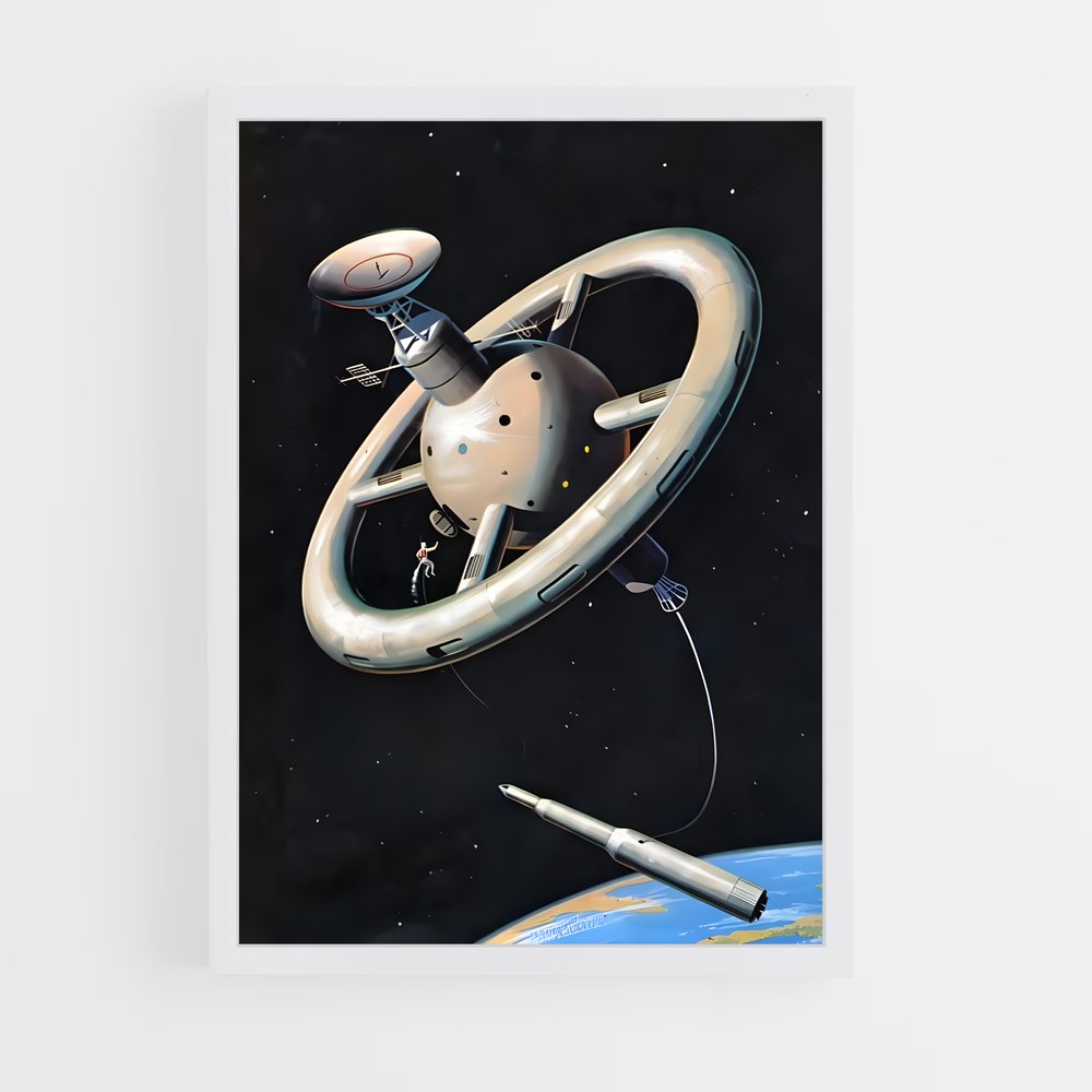 Poster Mission Cosmos – affiche Espace rétro (vue 3)