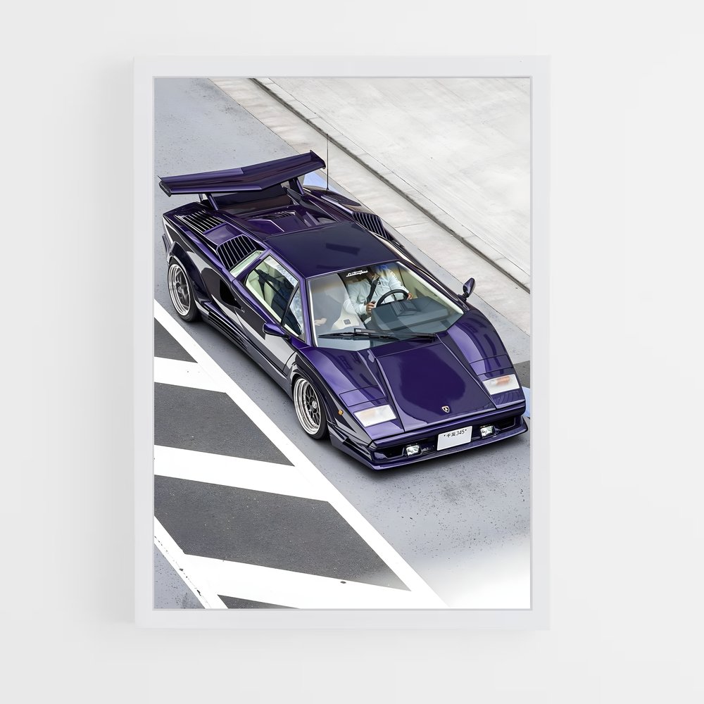 Poster Countach Violet – affiche Lamborghini (vue 3)