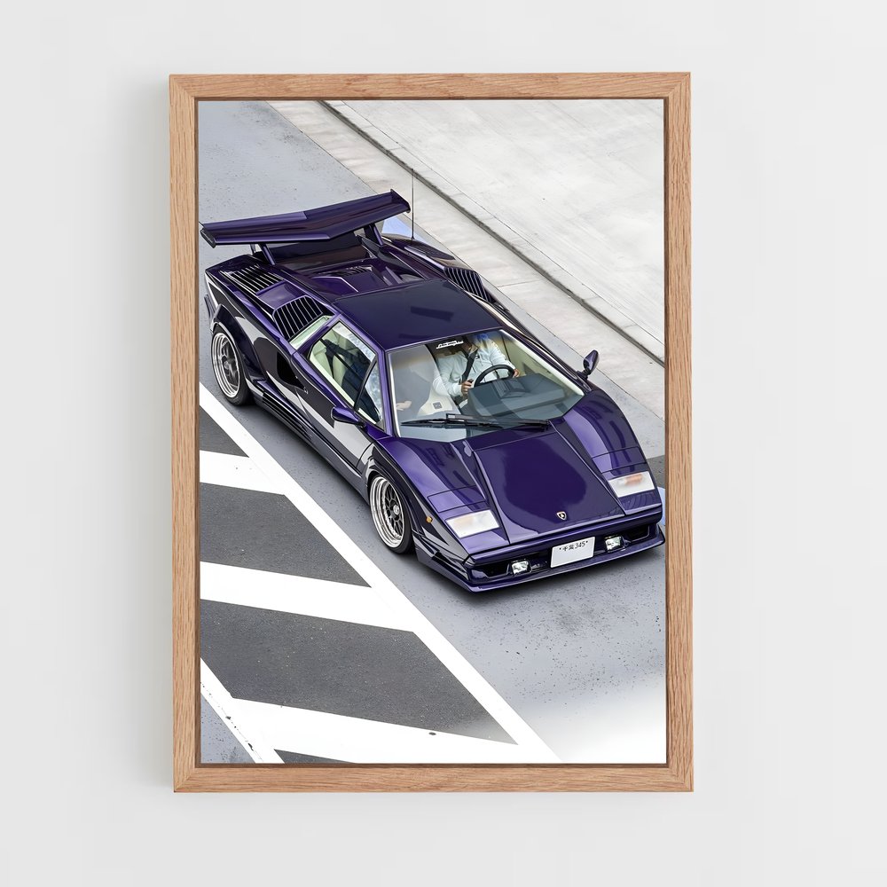 Poster Countach Violet – affiche Lamborghini (vue 4)