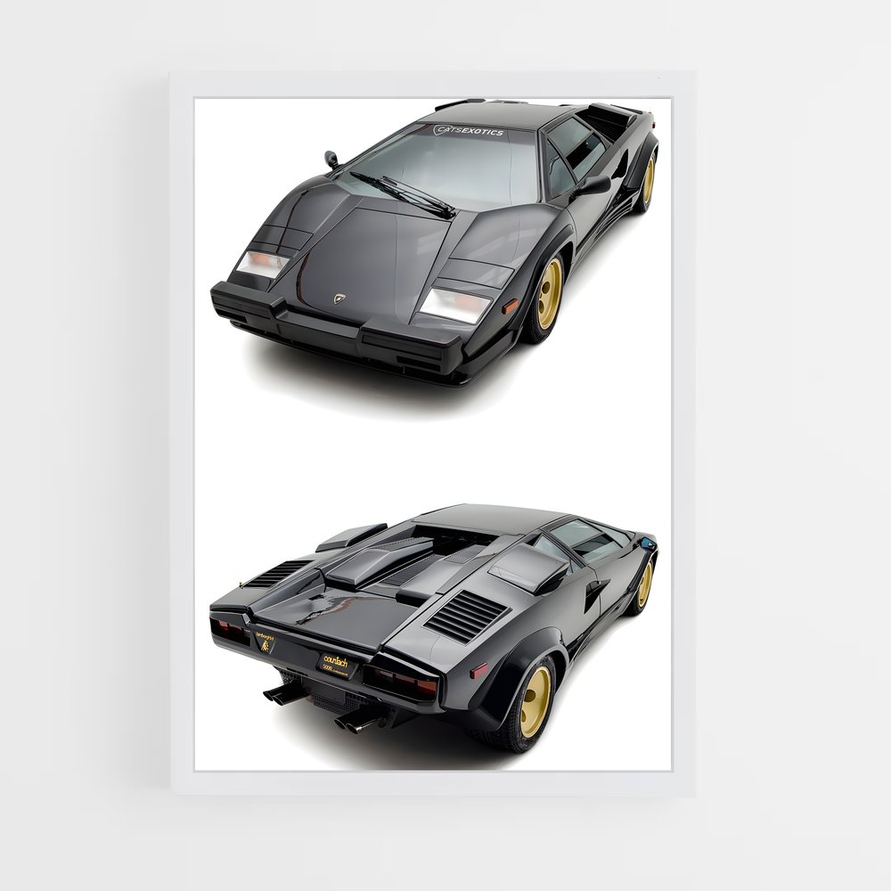 Poster Countach Noir – affiche Lamborghini (vue 3)