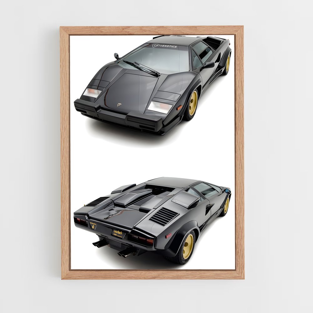 Poster Countach Noir – affiche Lamborghini (vue 4)