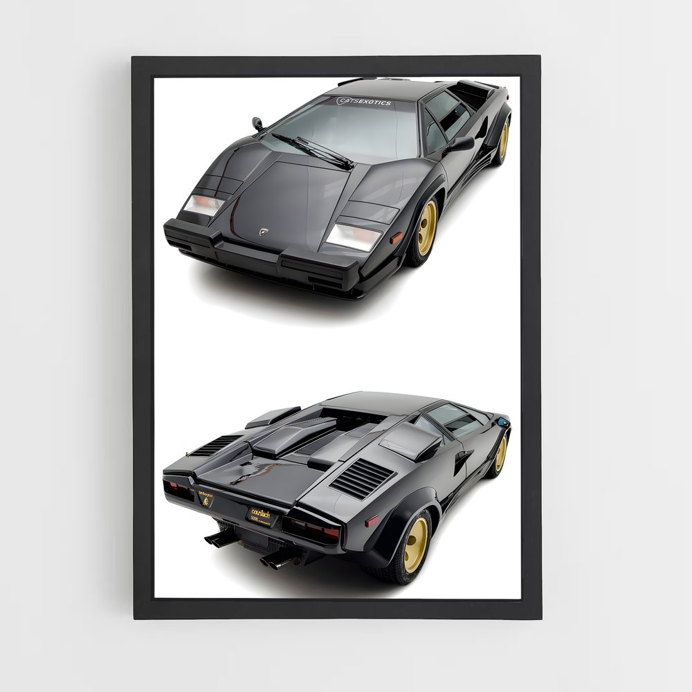 Poster Countach Noir – affiche Lamborghini (vue 2)