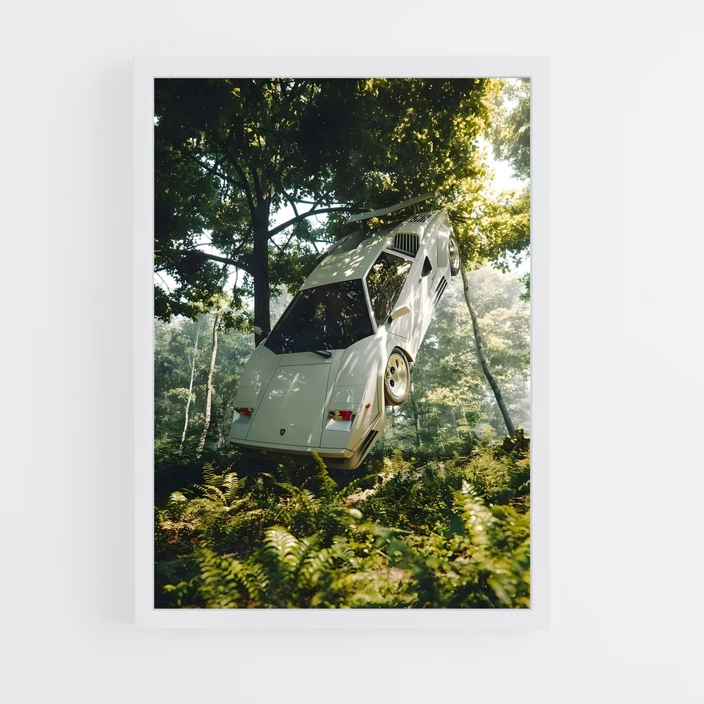 Poster Countach en Forêt – affiche Lamborghini (vue 3)