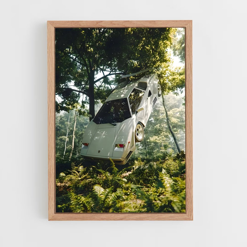 Poster Countach en Forêt – affiche Lamborghini (vue 4)