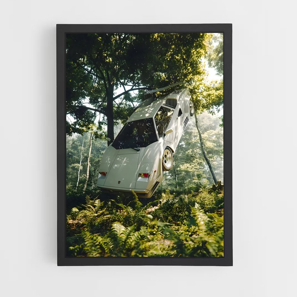 Poster Countach en Forêt – affiche Lamborghini (vue 2)