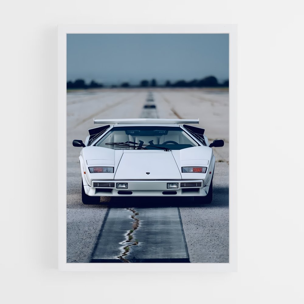 Poster Countach Blanc – affiche Lamborghini (vue 3)
