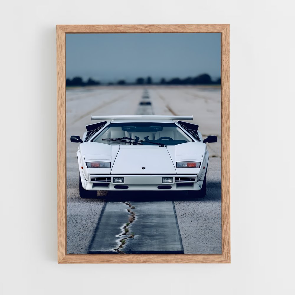 Poster Countach Blanc – affiche Lamborghini (vue 4)