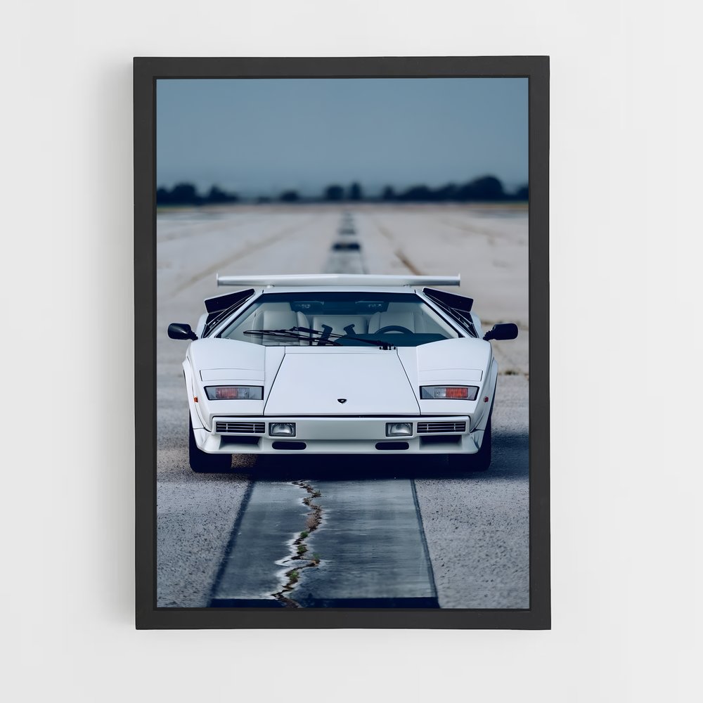 Poster Countach Blanc – affiche Lamborghini (vue 2)