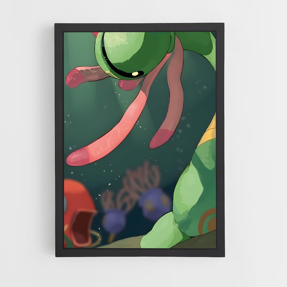 Poster Cradily Cartoon – affiche Pokemon (vue 2)