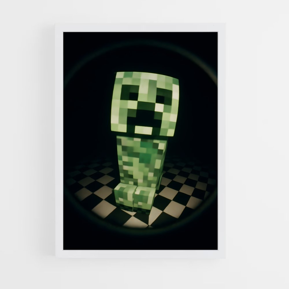 Poster Creeper Checkered – affiche Minecraft (vue 3)
