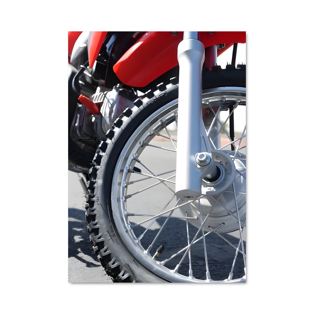 Poster Motard Rouge – affiche Honda Moto