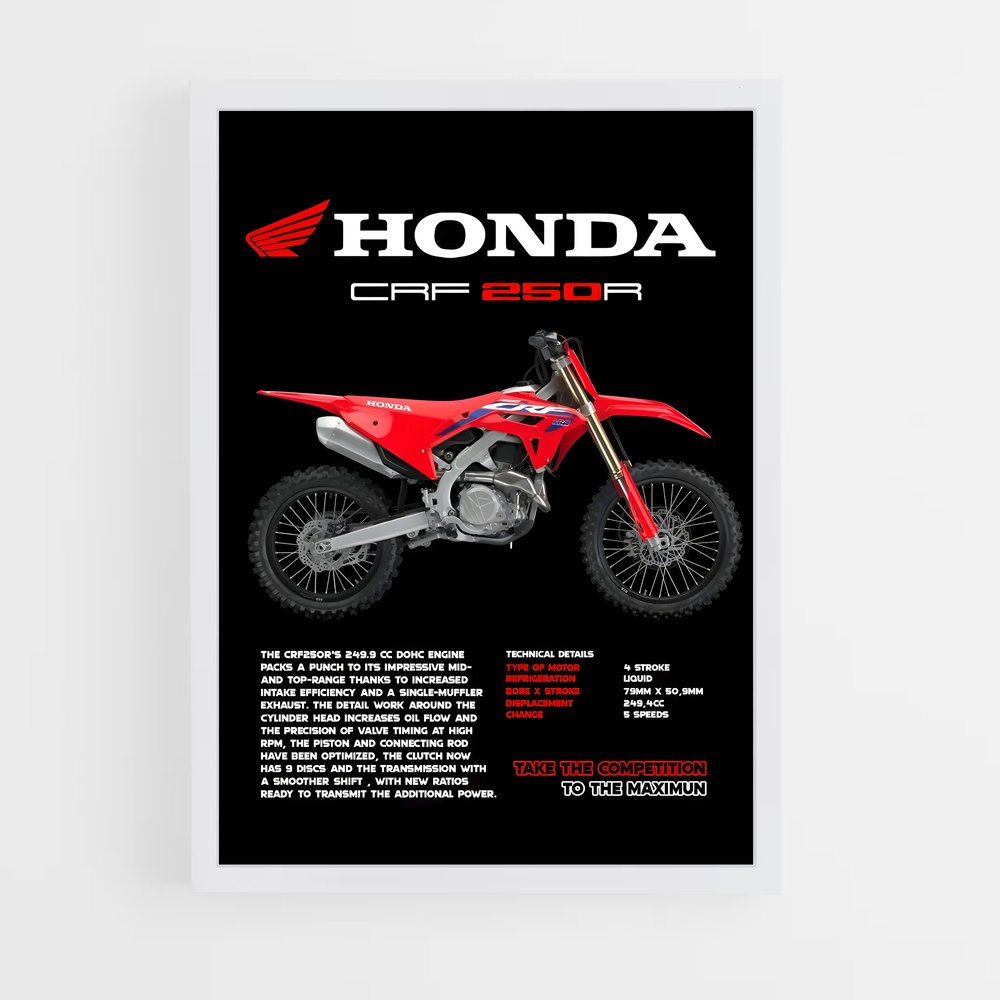 Poster Riding the Red Wave – affiche Honda Moto (vue 3)