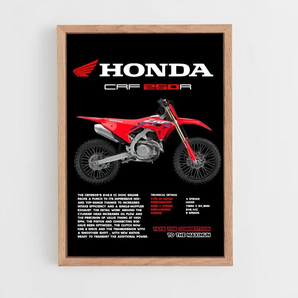 Poster Riding the Red Wave – affiche Honda Moto (vue 4)