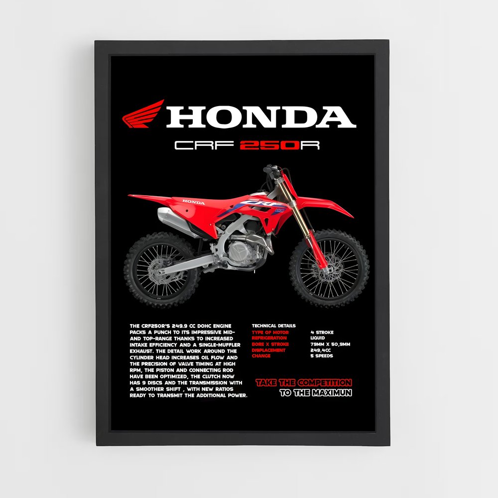 Poster Riding the Red Wave – affiche Honda Moto (vue 2)