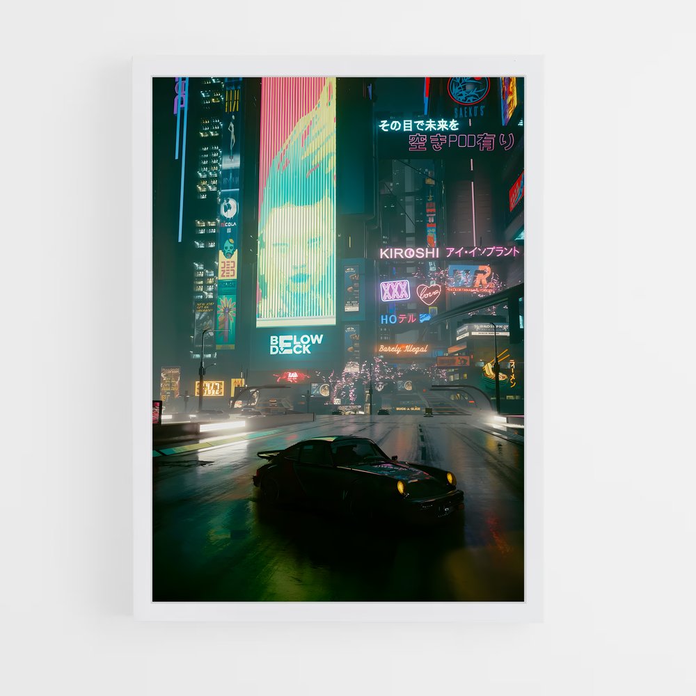 Poster Cyber City Nights – affiche Cyberpunk (vue 3)