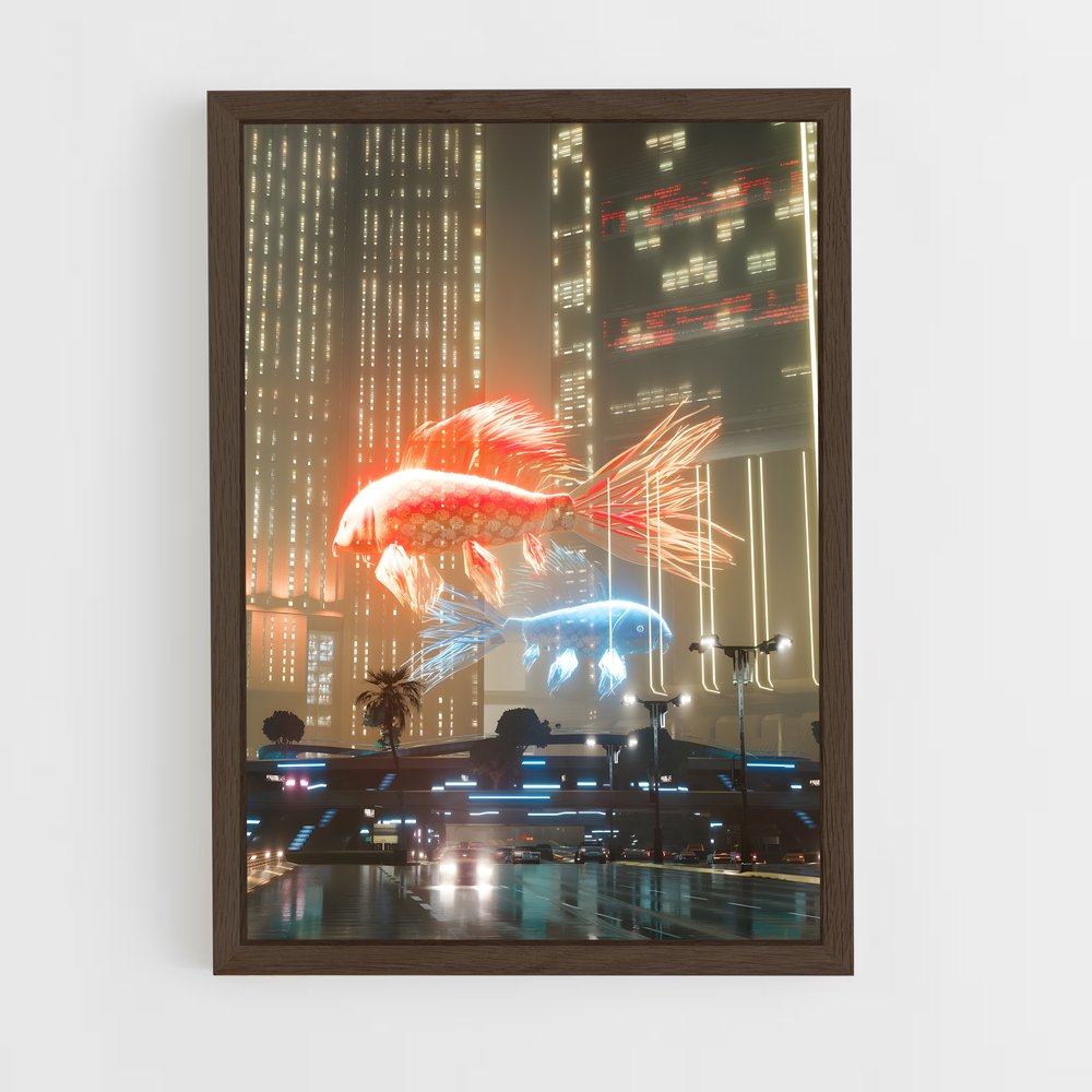 Poster Futur Aquatique – affiche Cyberpunk (vue 5)