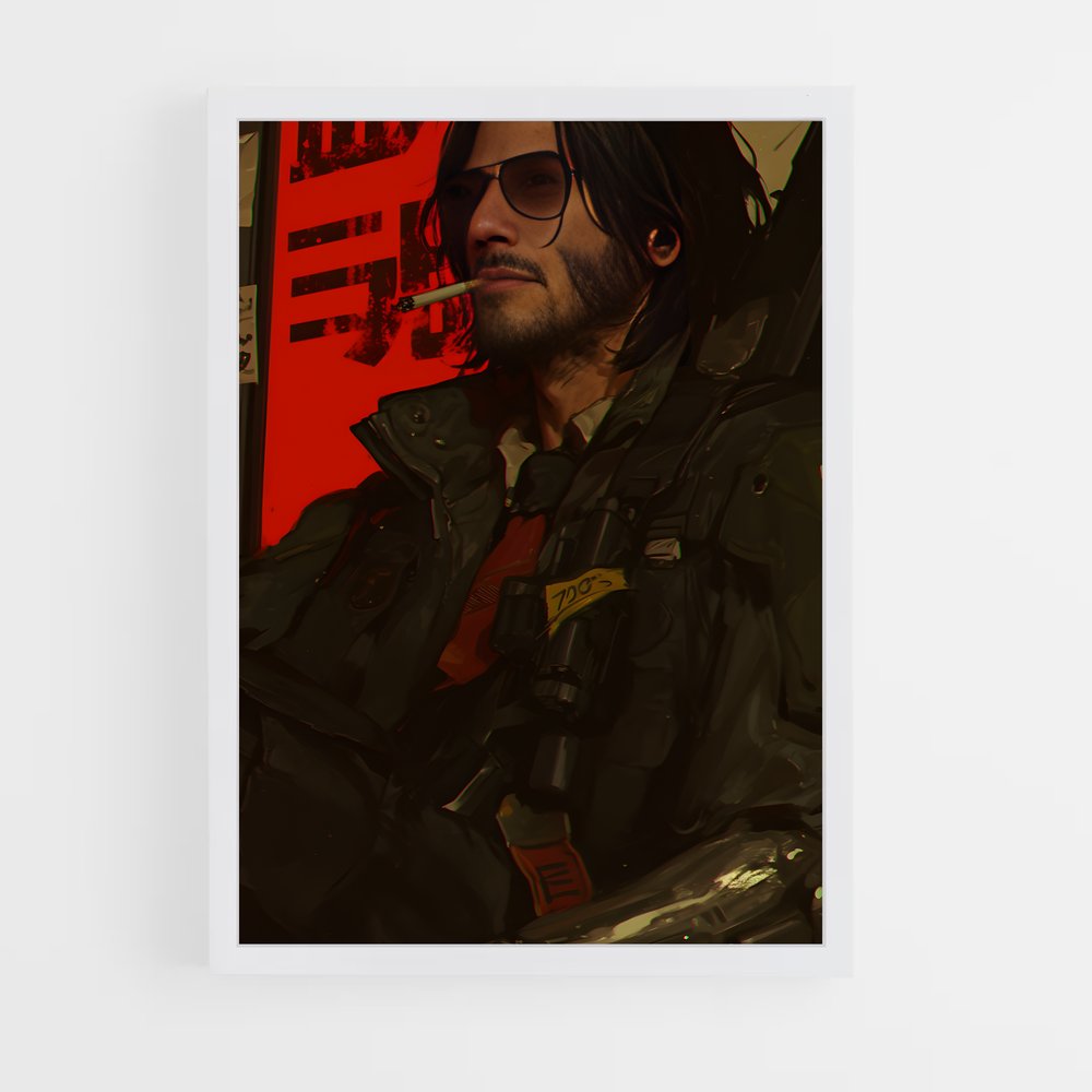 Poster Noir Électronique – affiche Cyberpunk (vue 3)