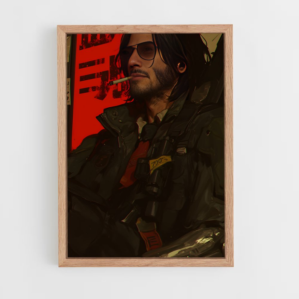 Poster Noir Électronique – affiche Cyberpunk (vue 4)