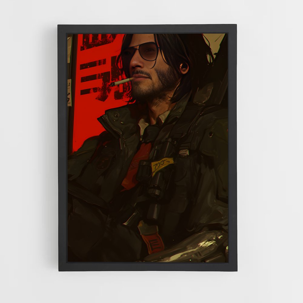 Poster Noir Électronique – affiche Cyberpunk (vue 2)