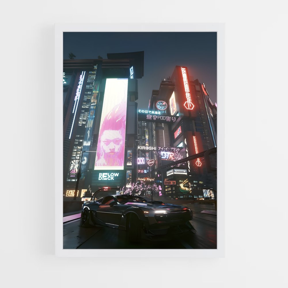 Poster Cyber City Dreamscape – affiche Cyberpunk (vue 3)