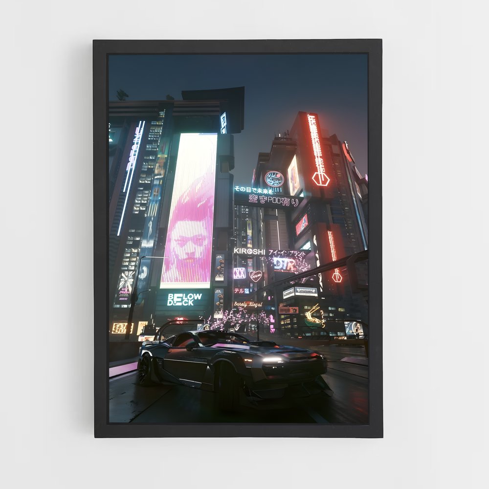 Poster Cyber City Dreamscape – affiche Cyberpunk (vue 2)