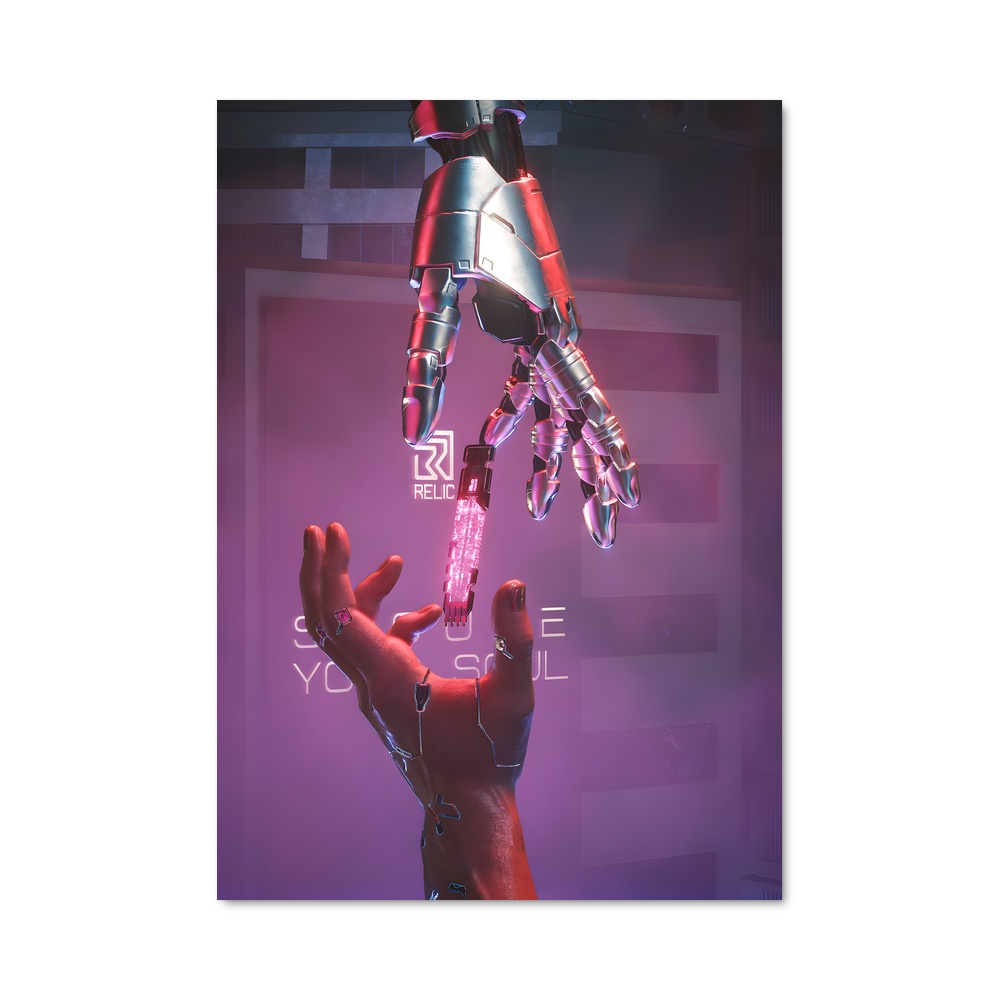 Poster Cybernetic Embrace – affiche Cyberpunk