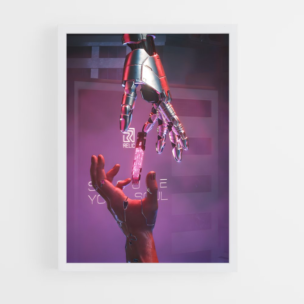 Poster Cybernetic Embrace – affiche Cyberpunk (vue 3)