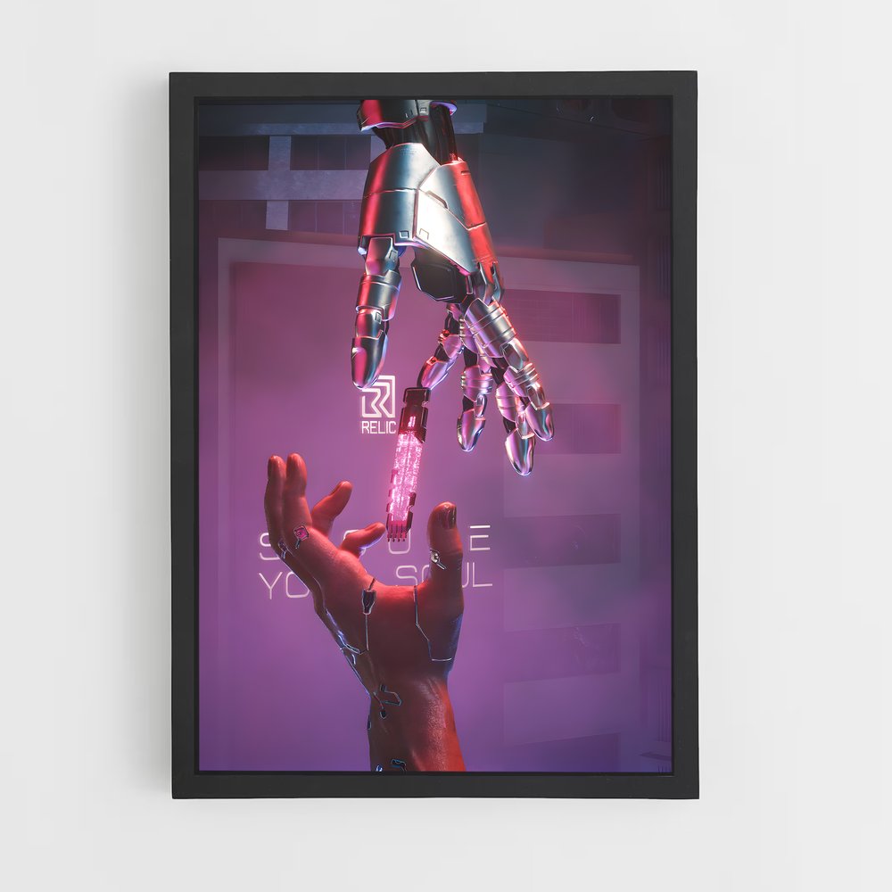 Poster Cybernetic Embrace – affiche Cyberpunk (vue 2)