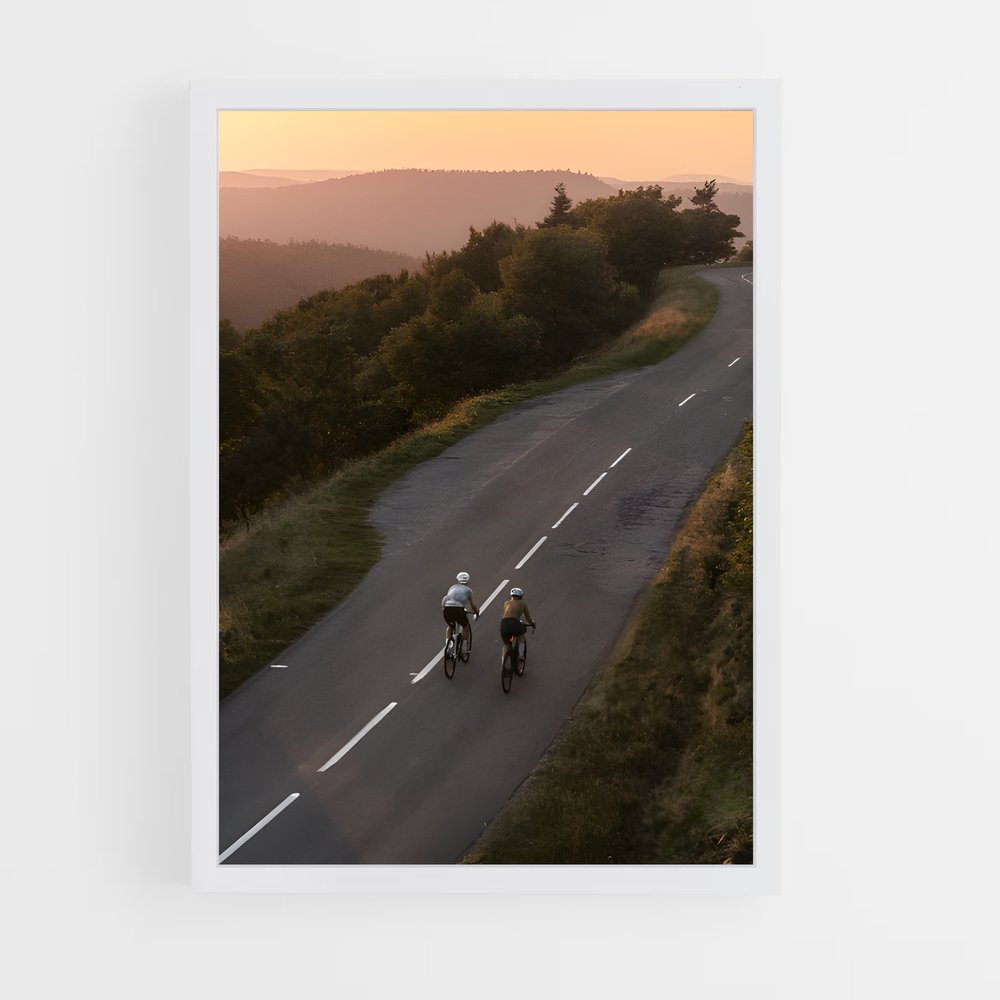 Poster Pédale au Crépuscule – affiche Cyclisme (vue 3)