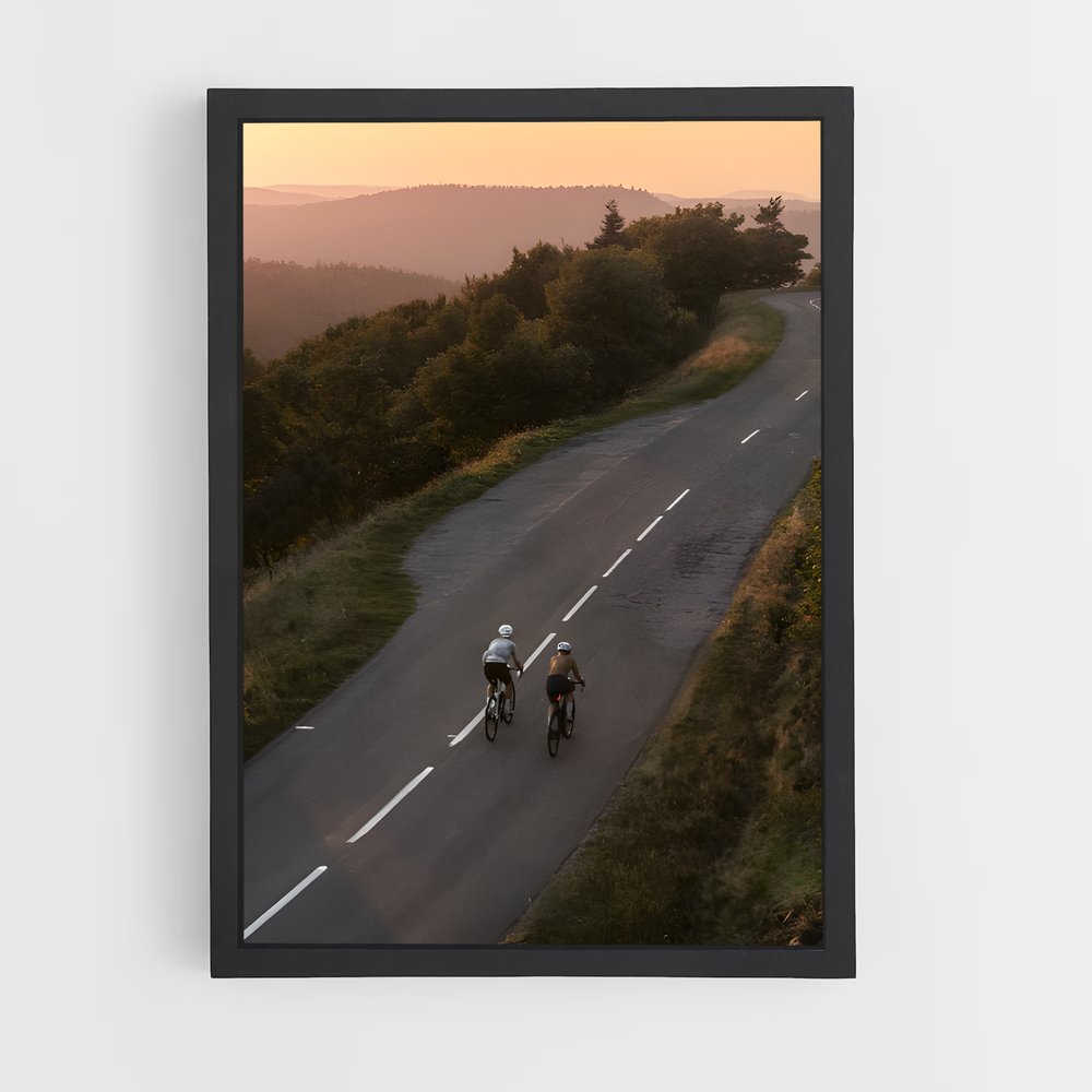 Poster Pédale au Crépuscule – affiche Cyclisme (vue 2)