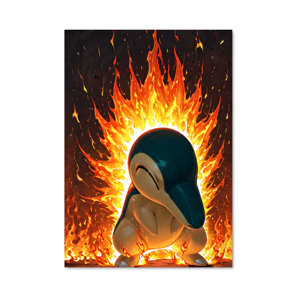 Poster Cyndaquil en Flammes – affiche Pokemon